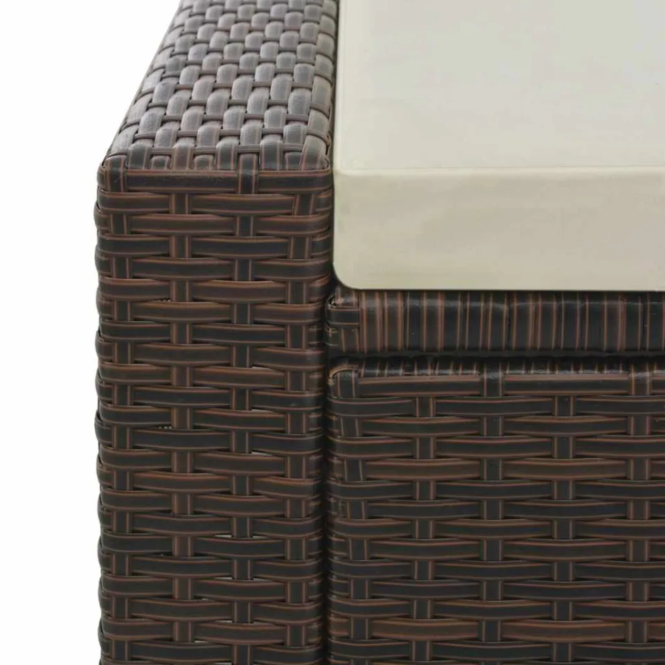 vidaXL Ligbed tweepersoons poly rattan bruin, foto 4