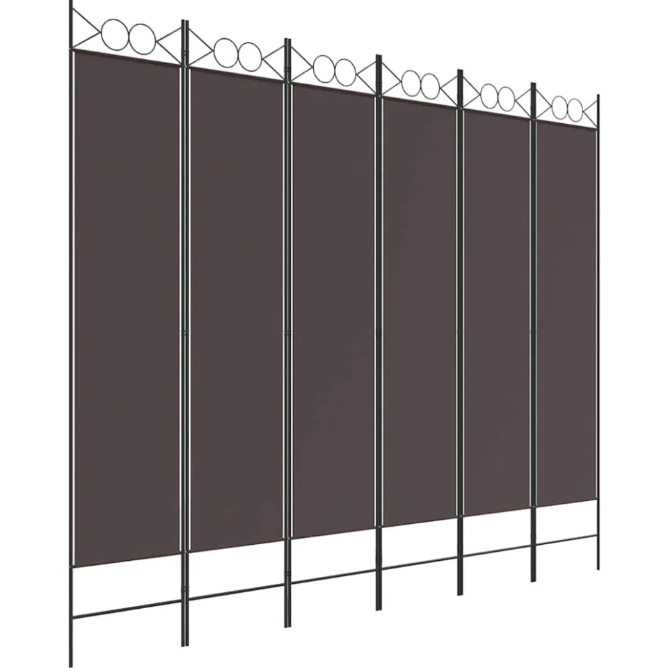 vidaXL Kamerscherm met 6 panelen 240x200 cm stof bruin, foto 4