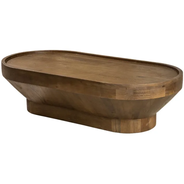 DÉJA Living Salontafel Gabriel - Ovaal - Walnootkleur - 120x60 cm - Mangohout Donkerbruin