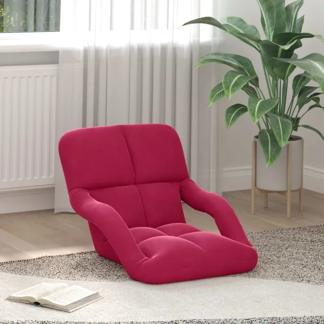 vidaXL Verstelbare vlo stoelen Wijnrood Fluweel, foto 2