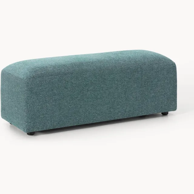 Westwing Collection XLvoetenbank Melva, B 116 x D 42 cm Turquoise, Groen