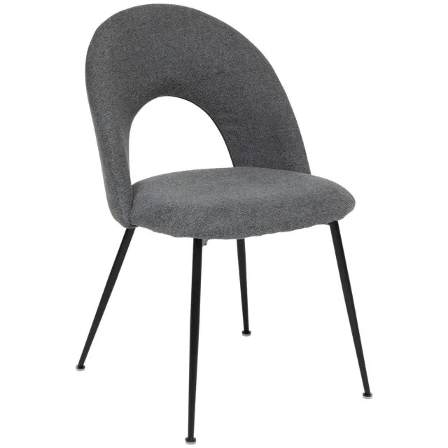 Atmosphera Créateur d'intérieur® Stoel met gemêleerde stof RAVEN Gris