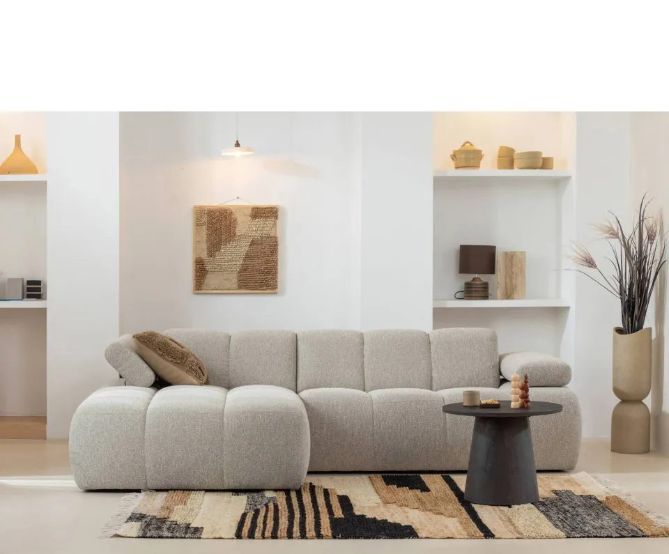 WOOOD Mojo Chaise Longue Bank Links - Bouclé - Beige Melange, foto 4