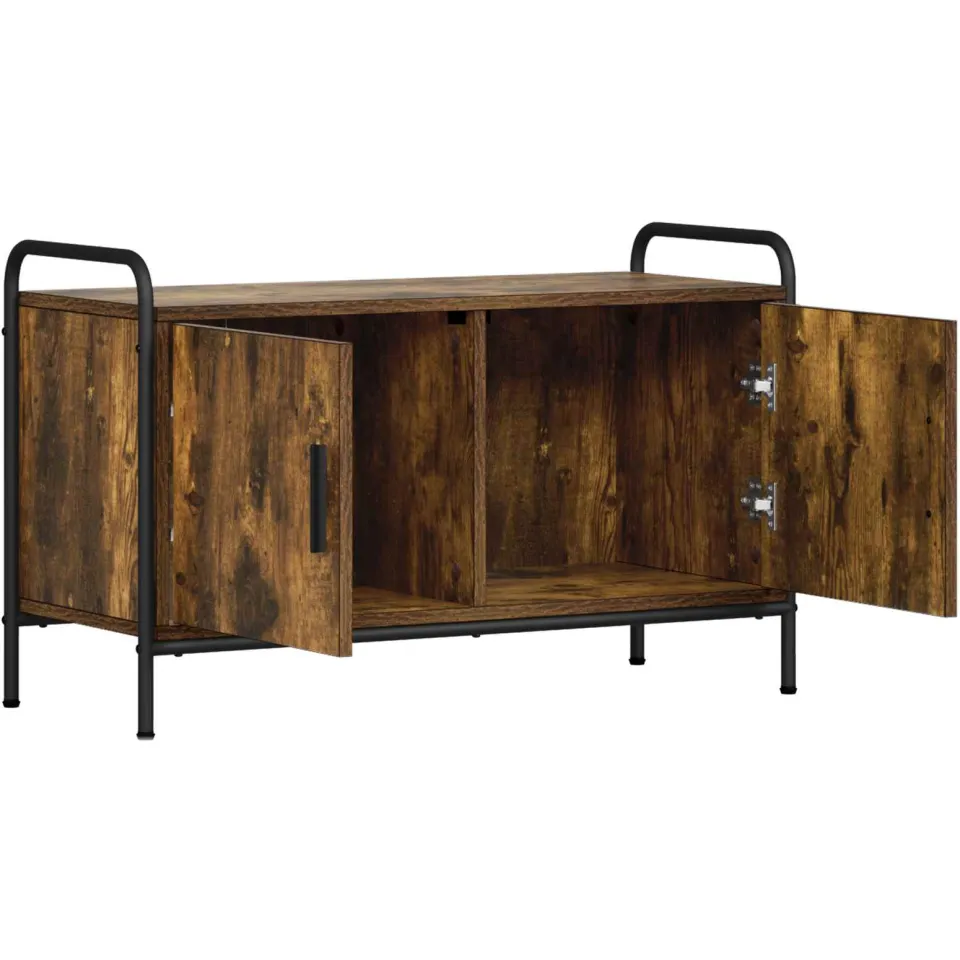 vidaXL Tv-meubel 79,5 x 33 x 50 cm Gerookt eiken Bewerkt hout Bruin