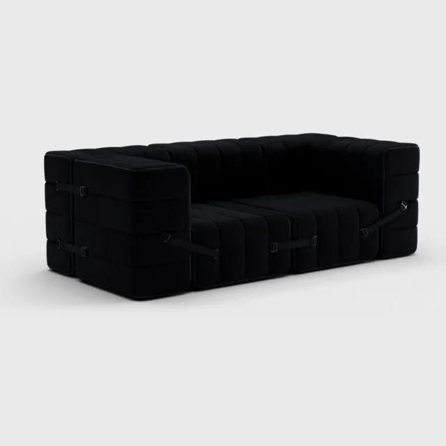 AMBIVALENZ modulaire bank curt - 7 elementen - sera ebony (zwart)