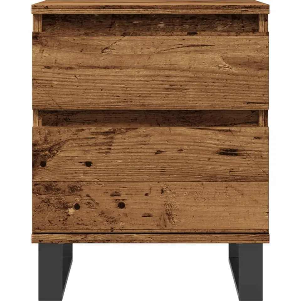 vidaXL Nachtkastje 40x35x50 cm bewerkt hout oud houtkleurig bruin, foto 4