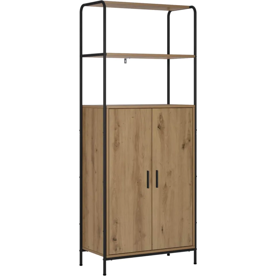 vidaXL Hoge kast Artisanaal eiken 40 x 33 x 161 cm Bewerkt hout, foto 3