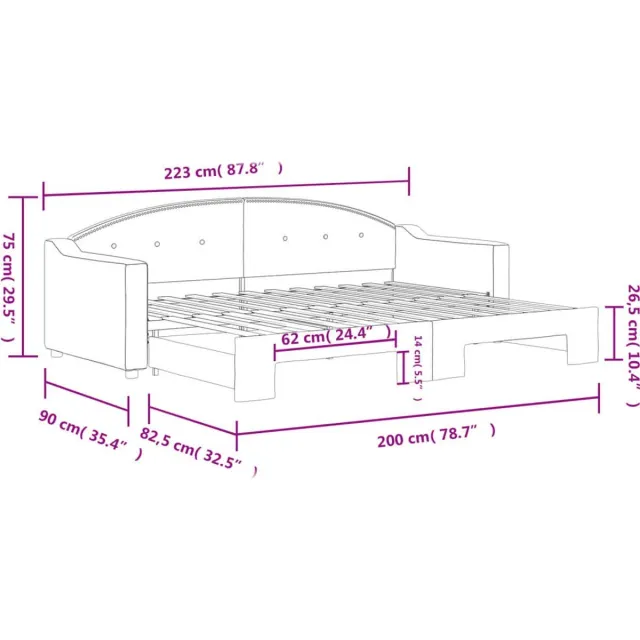 vidaXL Slaapbank - 80x200 - cm - stof - zwart