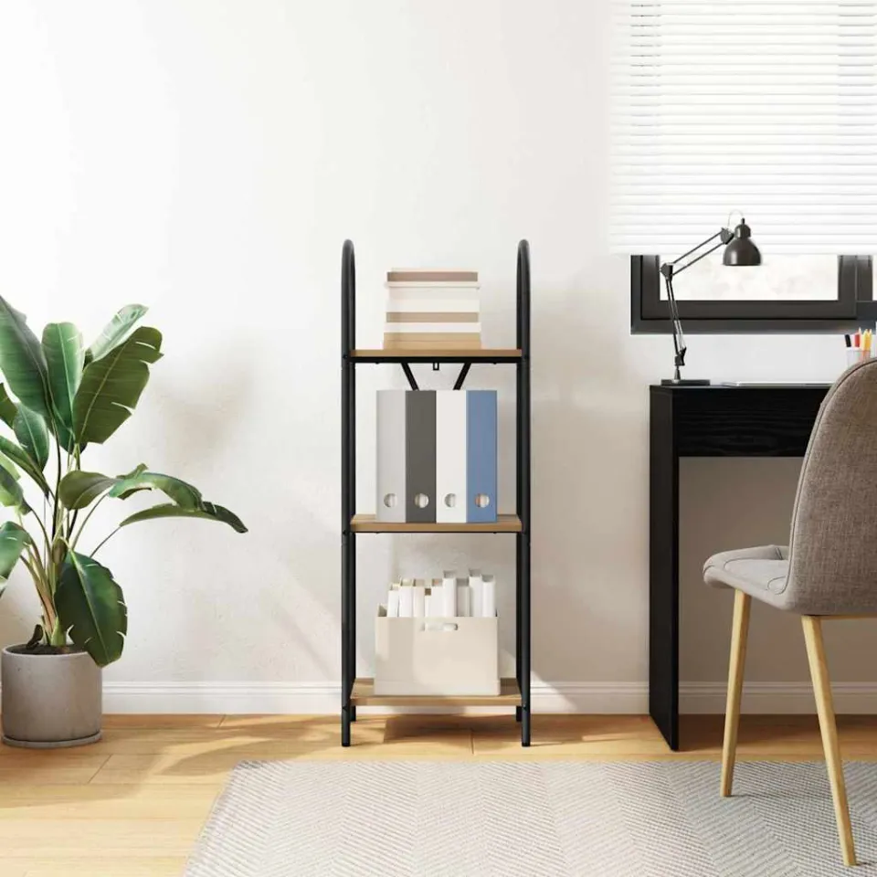 vidaXL Boekenkast 3-laags 40 x 30 x 109 cm Bewerkt hout Artisan Eiken, foto 4