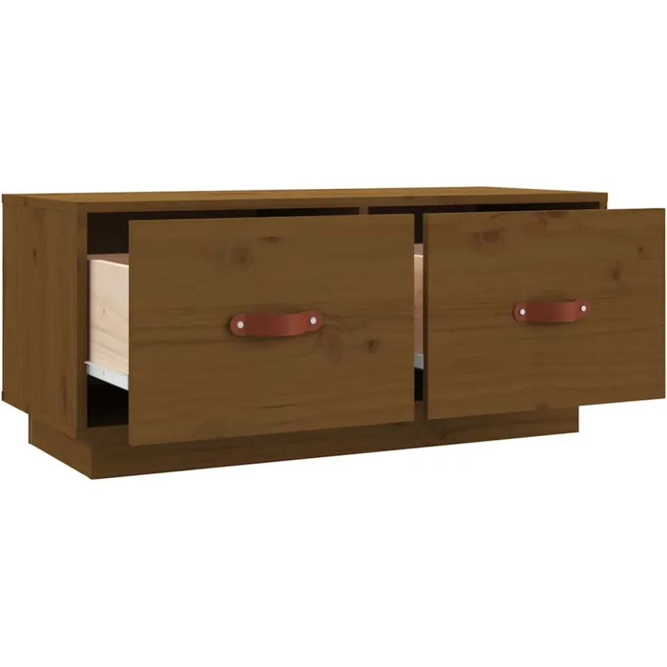 vidaXL Tv-meubel 80x34x35 cm massief grenenhout honingbruin bruin, foto 4