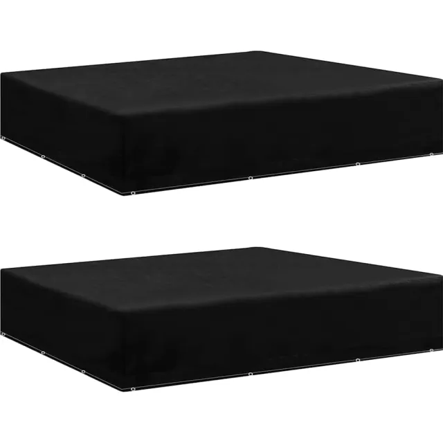 vidaXL Tuinmeubelhoezen 2 st met 12 oogjes 250x250x70 cm Zwart