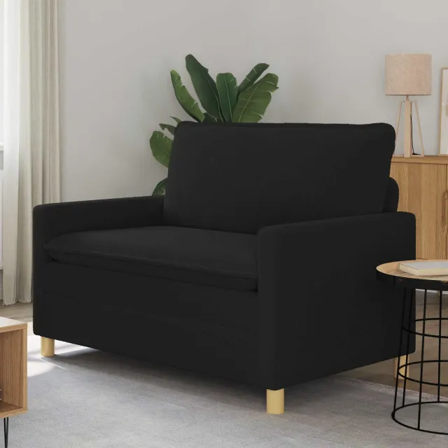 vidaXL Bank 2-zits Zwart 126 x 81 x 87,5 cm Stof