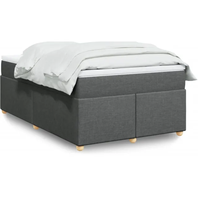 vidaXL Boxspring met matras stof donkergrijs 120x200 cm grijs