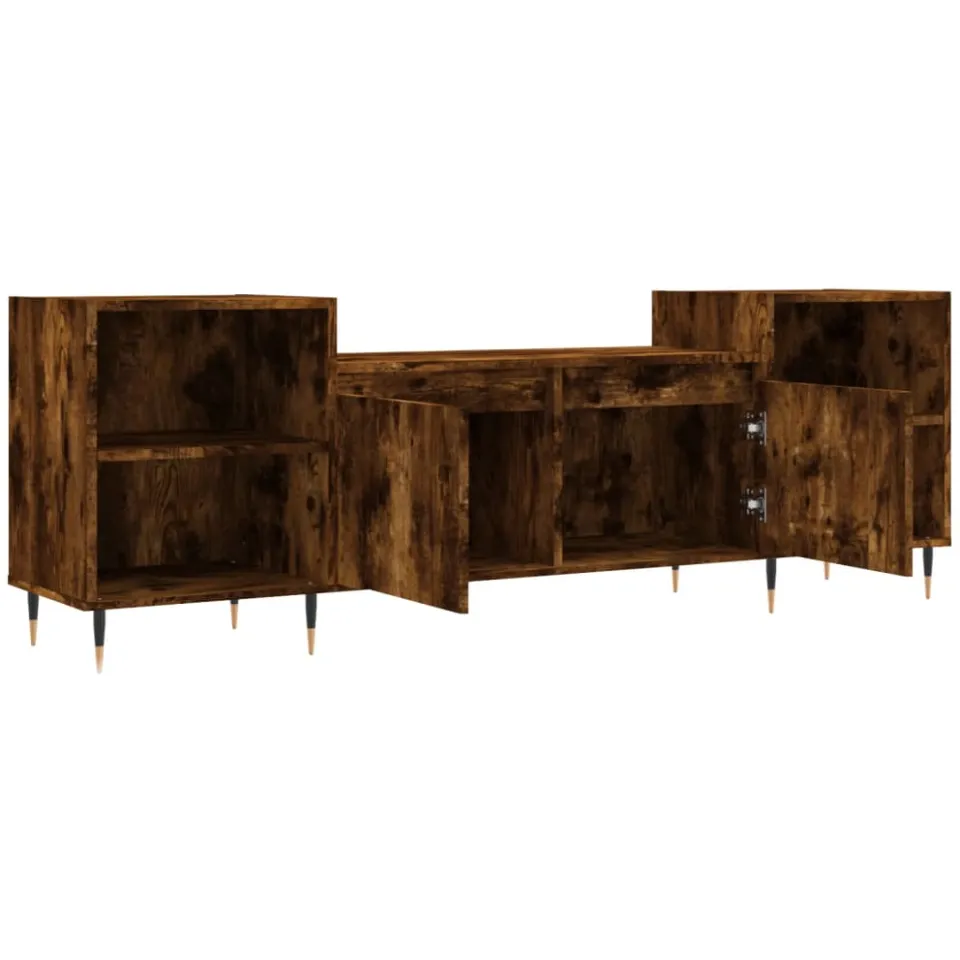 vidaXL Tv-meubel 160x35x55 cm bewerkt hout gerookt eikenkleurig, foto 4