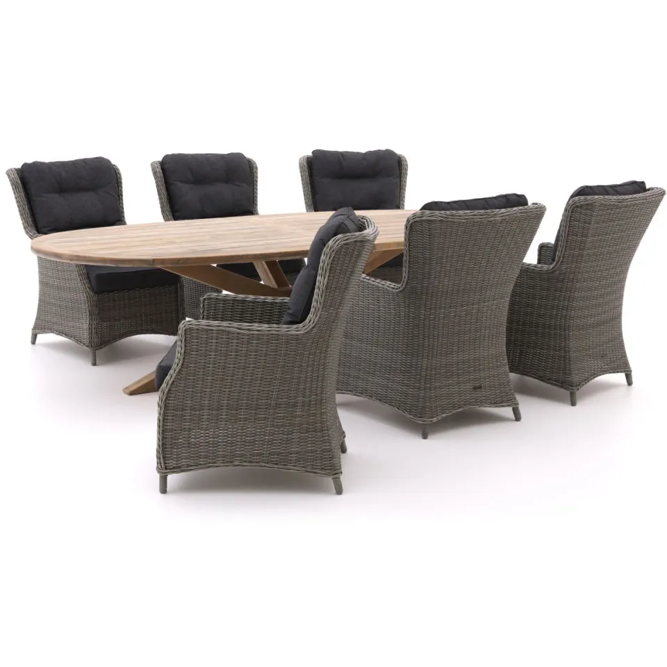 Intenso Furniture Intenso Milano/ROUGH-Y Ellips 280cm dining-lounge tuinset 7-delig grijs, foto 5