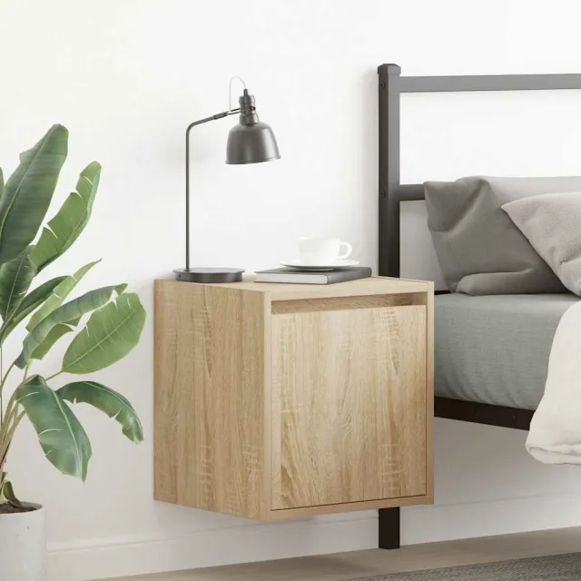 vidaXL Nachtkastjes 2 st wandgemonteerd 38x34x40 cm sonoma eikenkleur Bruin