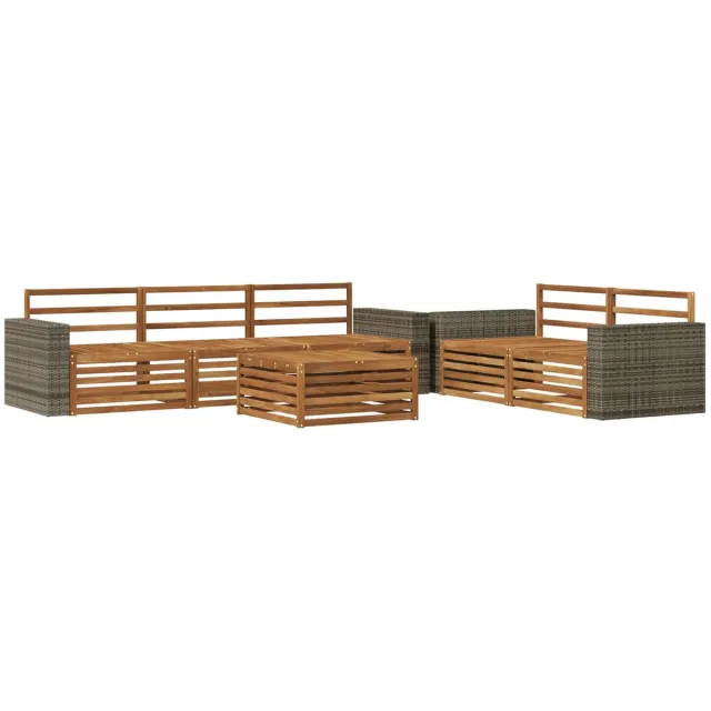 vidaXL Buiten - bank - set - 6 - st - 5-zits - Naturel - Massief - Acacia - Hout