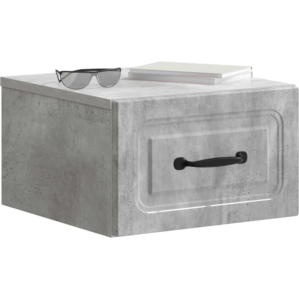 vidaXL Wandbeugel Bedkast 2 st Betongrijs 34,5 x 33 x 20 cm