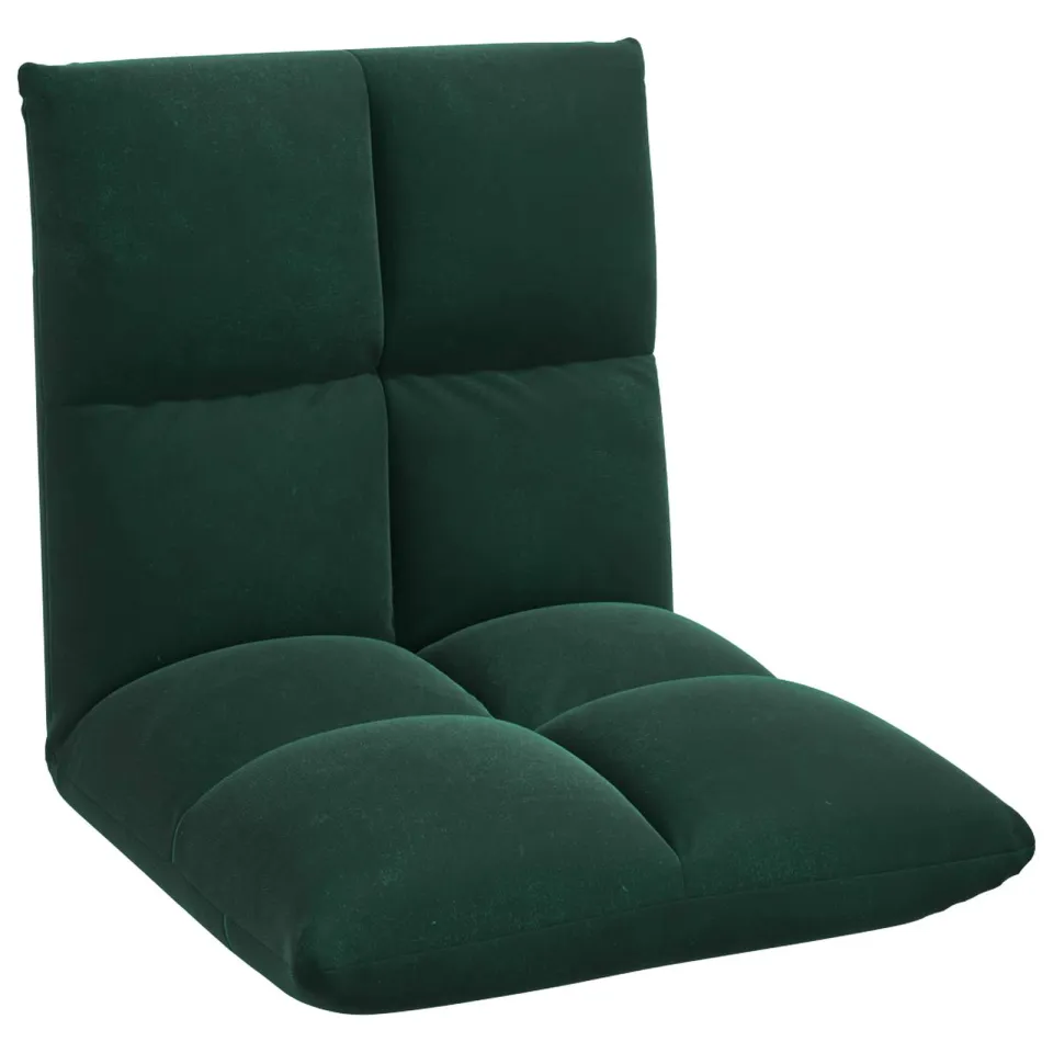 vidaXL Verstelbare vlo stoelen Donkergroen Fluweel