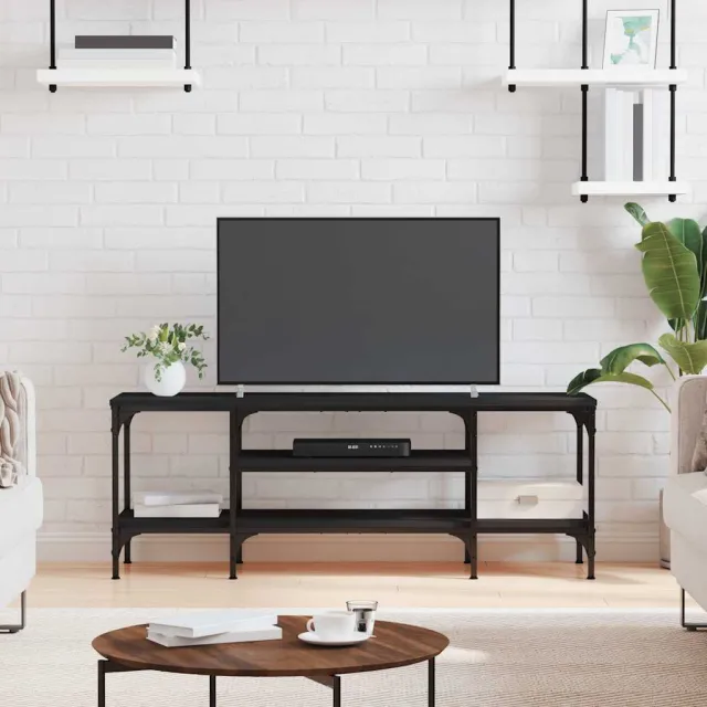 vidaXL Tv-meubel 121x35x45 cm bewerkt hout en ijzer zwart, foto 2