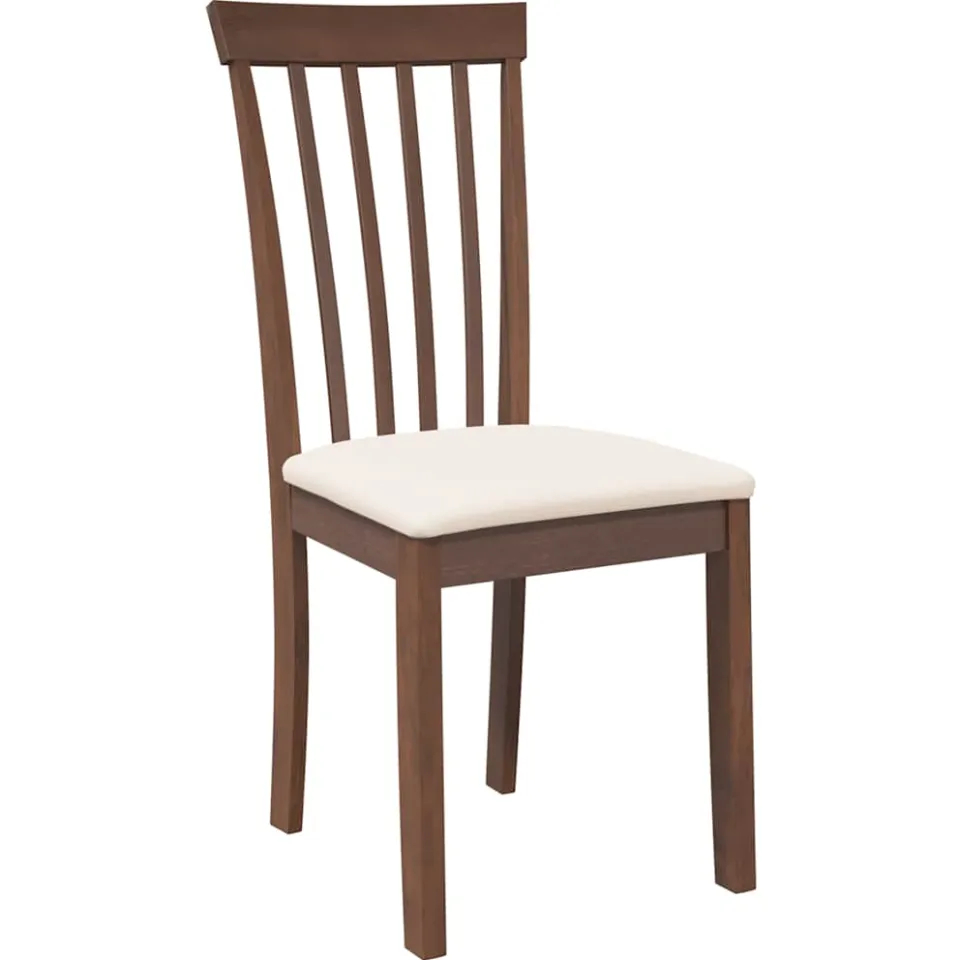 vidaXL Eetkamerstoelen met kussens 2 st massief hout rubber bruin, foto 4