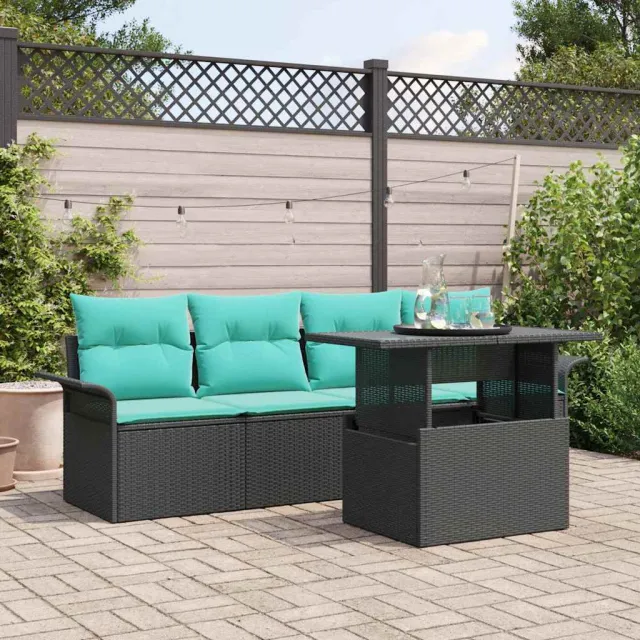 vidaXL Tuin Sofa Set 5 st Zwart [Synthetisch]: Poly Rattan, foto 2