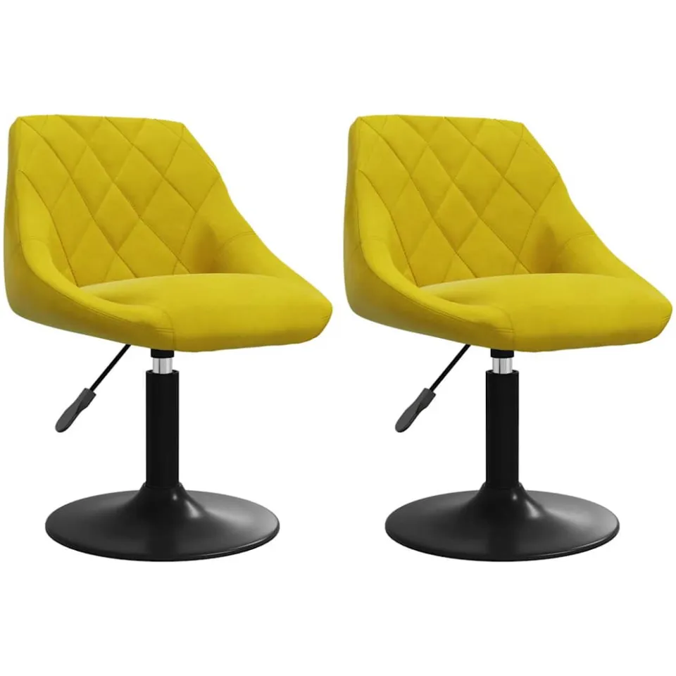 vidaXL Eetkamerstoelen draaibaar 2 st fluweel mosterdgeel