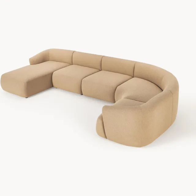 Westwing Collection XL modulaire bouclé bank Sofia Beige