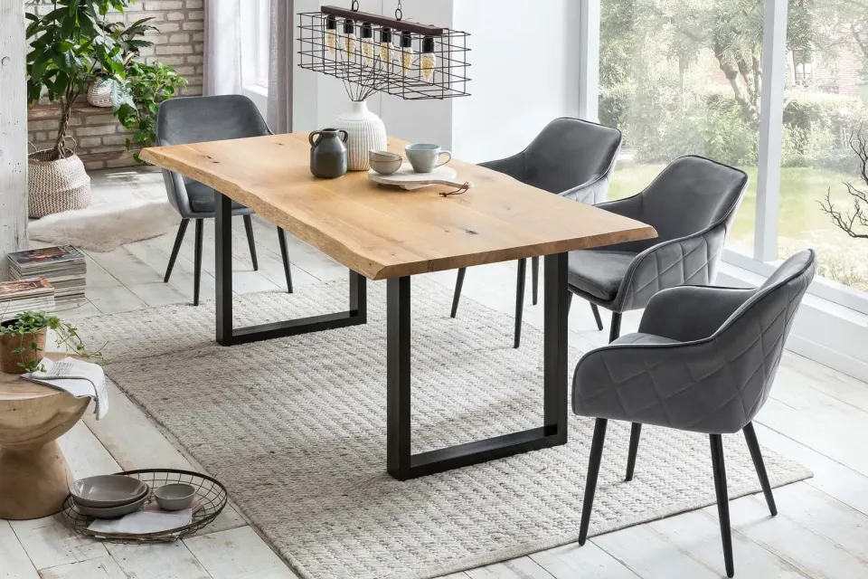 eetkamertafel Zack eiken bruin, foto 3