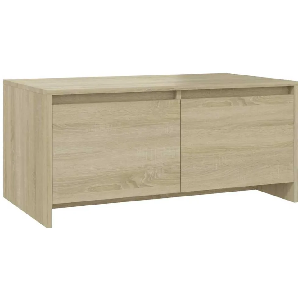 vidaXL Salontafel 90x50x41,5 cm bewerkt hout sonoma eikenkleurig Beige