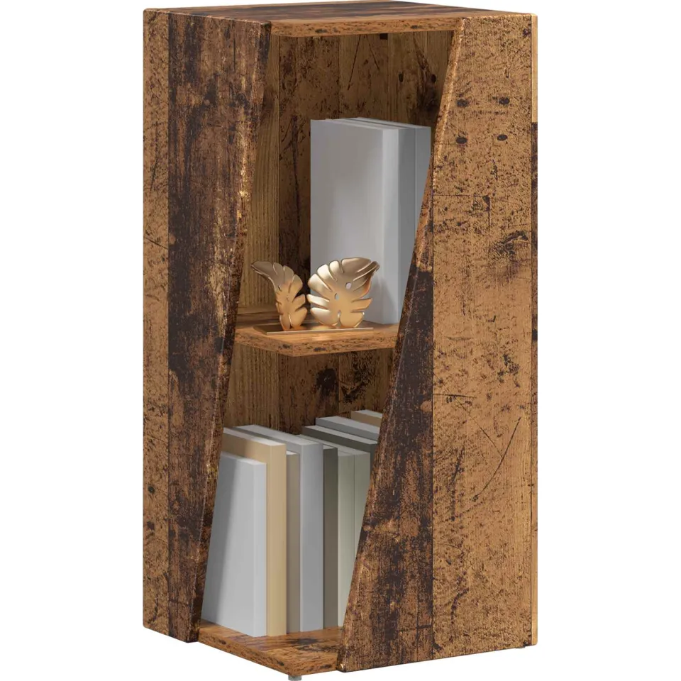vidaXL Zijplank 33 x 32 x 70,5 cm Bewerkt hout Oudhout bruin, foto 3