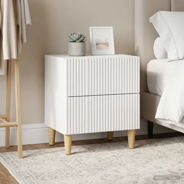 vidaXL Nachtkastje 2 st Wit 43 x 34,5 x 48 cm Bewerkt hout, foto 2