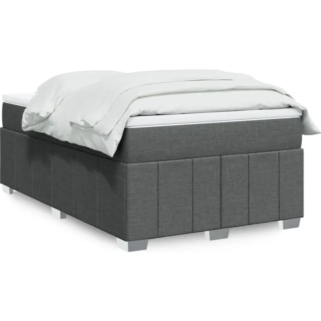 vidaXL Boxspring met matras stof donkergrijs 120x190 cm grijs