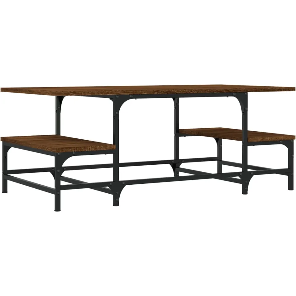 vidaXL Salontafel 100x50,5x40 cm bewerkt hout bruin eikenkleur, foto 3