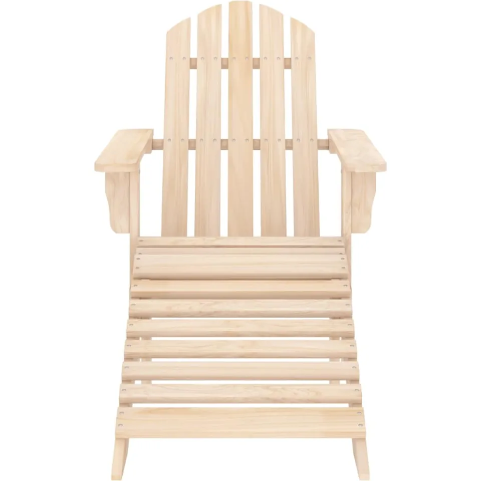 vidaXL Tuinstoel Adirondack met voetenbank en tafel massief vurenhout beige, foto 4