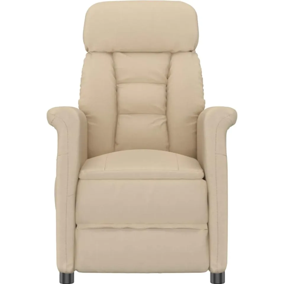 vidaXL Massagestoel Crème 96.5 x 70.5 x 95 cm Microvezel, foto 3