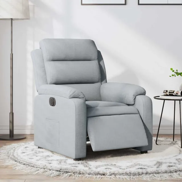 vidaXL Fauteuil elektrisch verstelbaar stof lichtgrijs