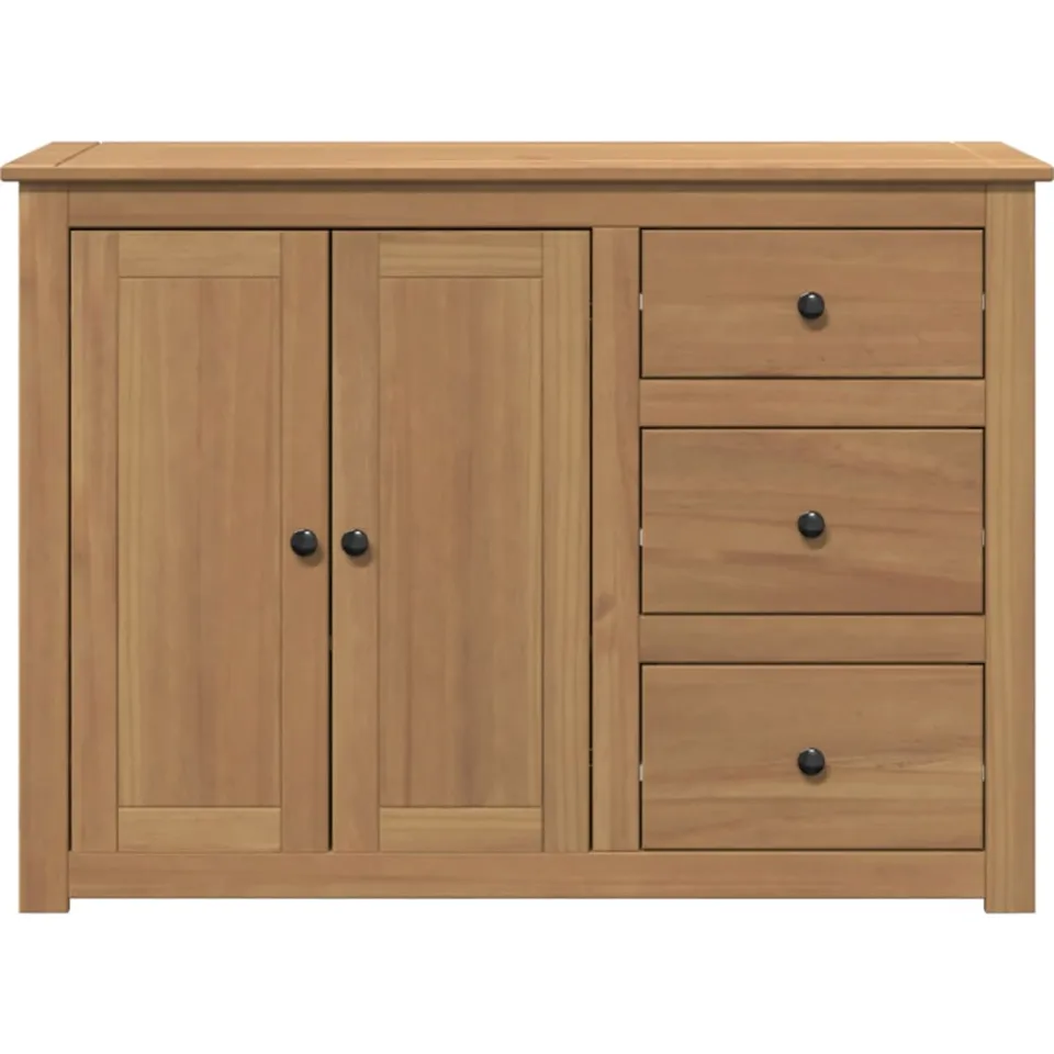 vidaXL Dressoir met lades Panama 112x40x80 cm massief grenenhout bruin, foto 4