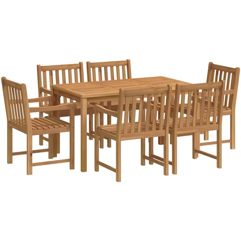 vidaXL 7-delige tuinset 140x80 cm massief teakhout bruin, foto 3