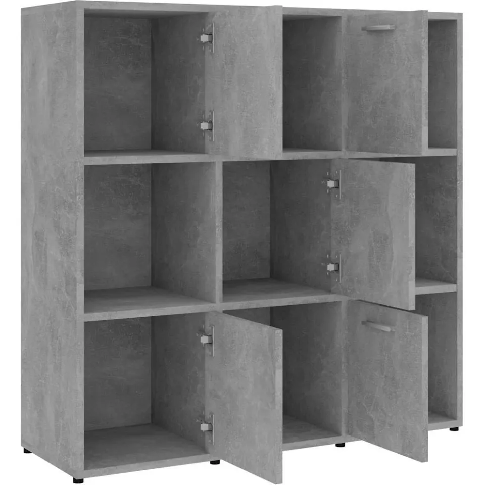 vidaXL Boekenkast 90x30x90 cm bewerkt hout betongrijs grijs, foto 4