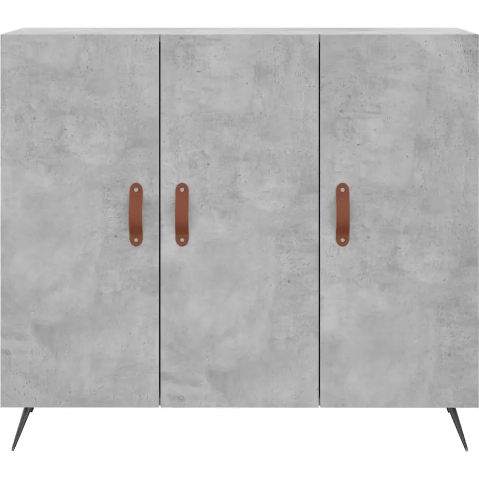 vidaXL Dressoir 90x34x80 cm bewerkt hout betongrijs grijs, foto 4