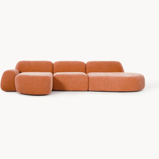 Westwing Collection Modulaire hoekbank Wolke (4-zits) Terracotta