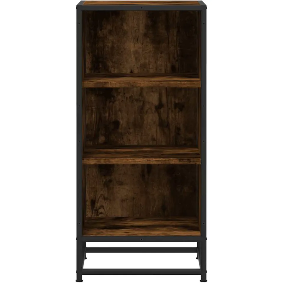 vidaXL Dressoir 35,5x35x76 cm bewerkt hout en metaal gerookt eiken, foto 4
