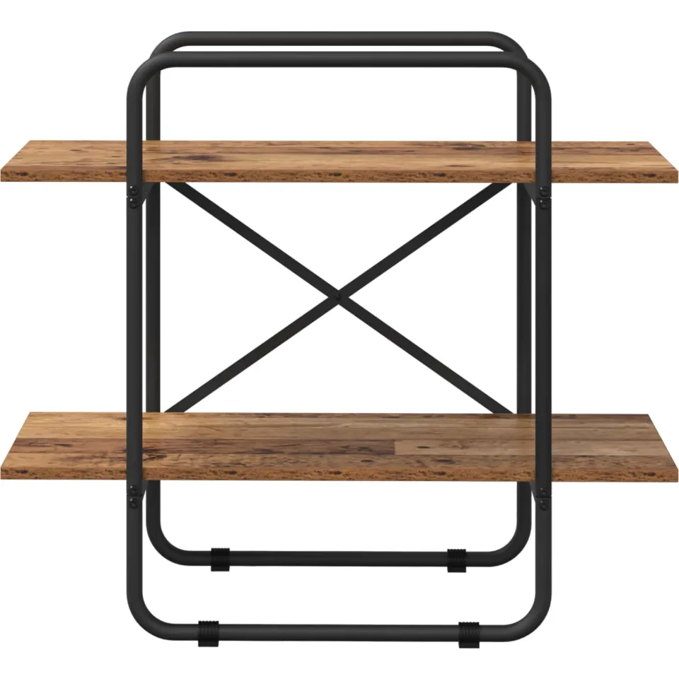 vidaXL Boekenrek 2-laags 80 x 35 x 70 cm Bewerkt hout Oud hout Bruin