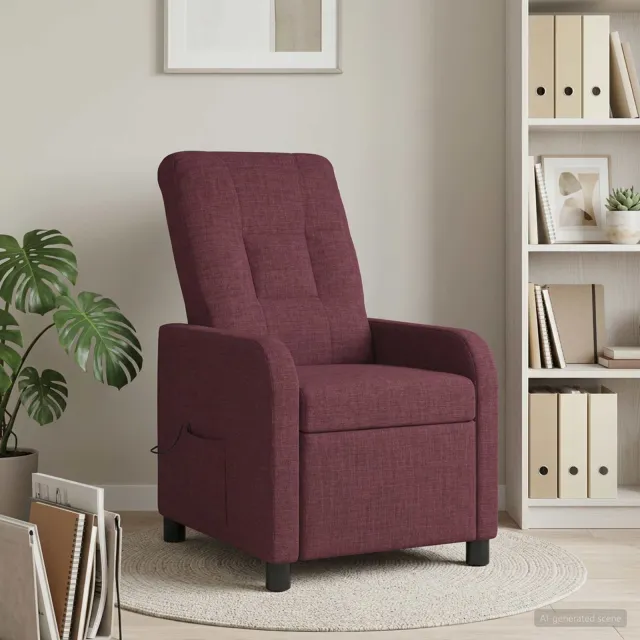 vidaXL Massage Recliner Paars Stof