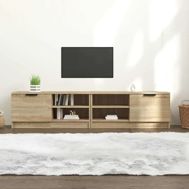 vidaXL Tv-meubels 2 st 80x35x36,5 cm bewerkt hout sonoma eikenkleurig Bruin