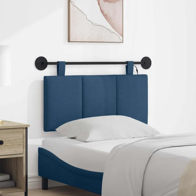 vidaXL Hangend hoofdbord Blauw Fluweel