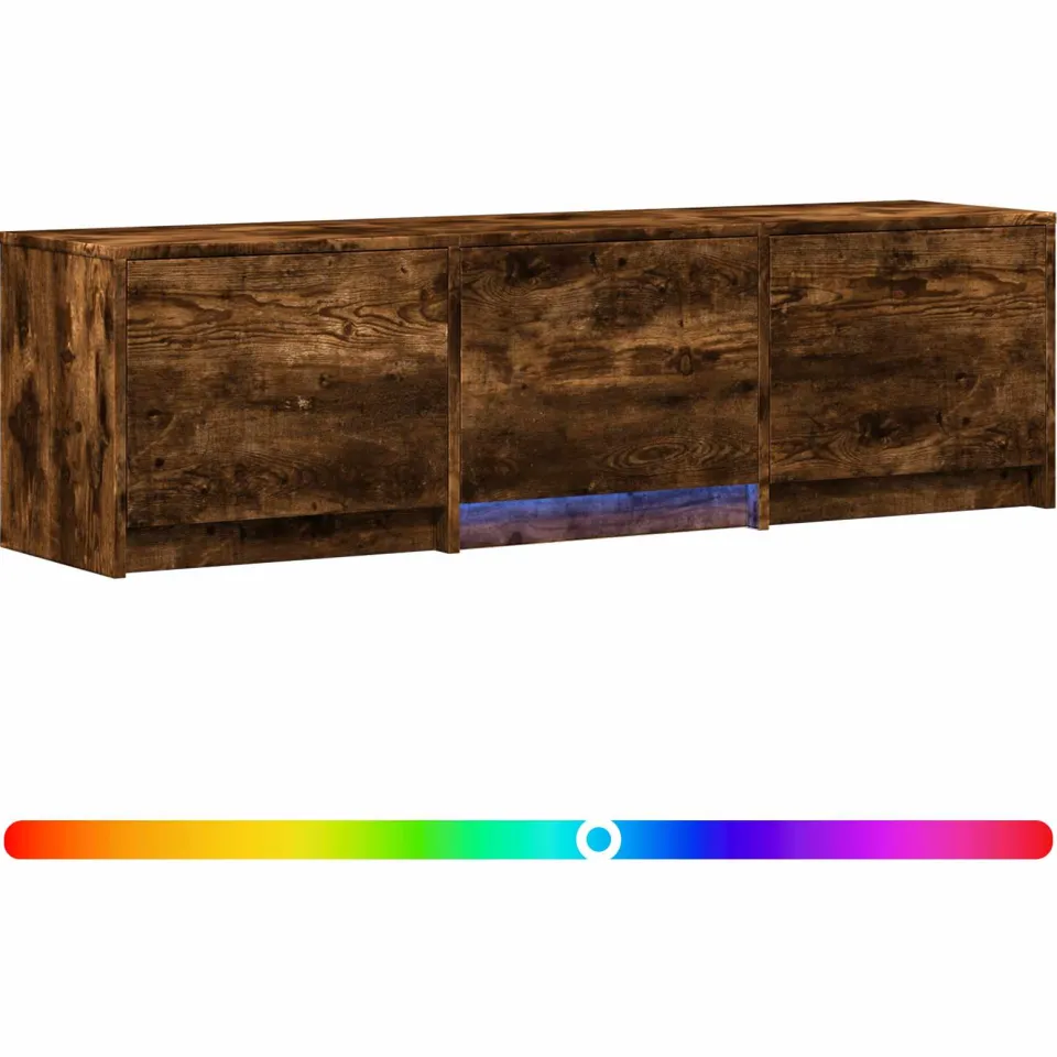 vidaXL TV-kast met LED 140 x 34 x 40 cm Gerookt eiken Bruin