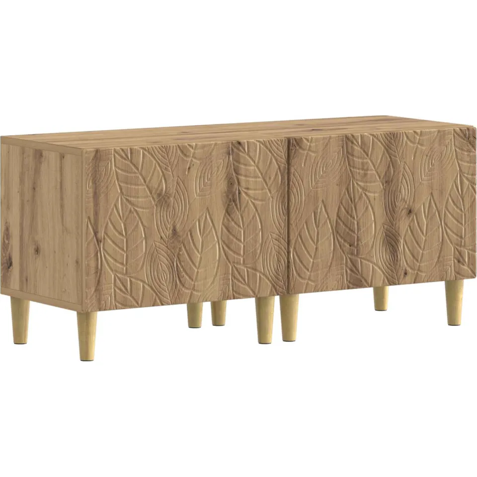 vidaXL 3-delige LED TV-kast DELFT Artisanaal eiken Bewerkt hout Grijs