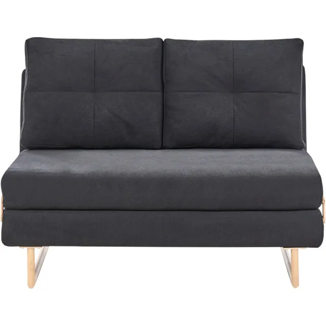 Beliani JERSLEV - 2-zits slaapbank - Zwart - Polyester